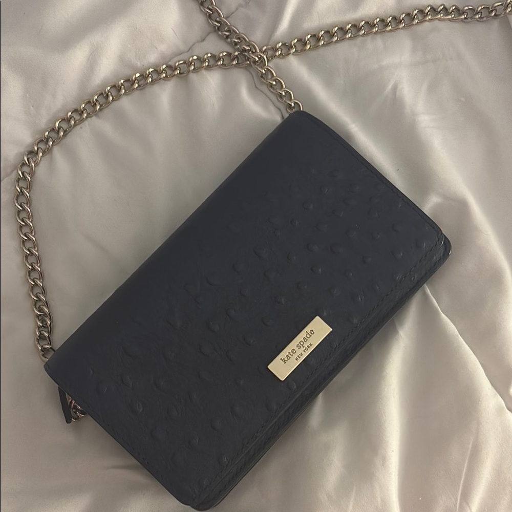 Navy Blue Kate Spade Chain Shoulder Bag